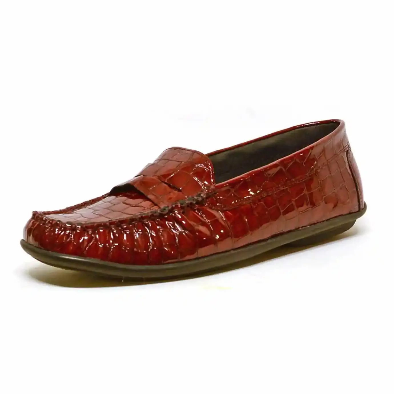 Sacapuce Mocassins Confort>CABRA vernis croco bordeaux