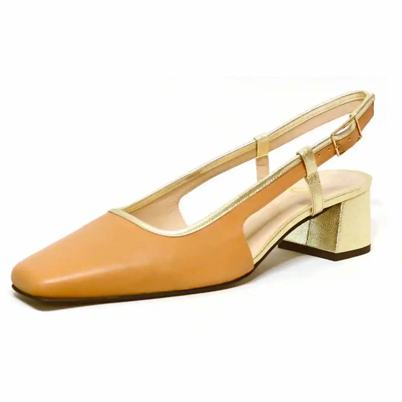 Sacapuce Sandales Habillées>KATE cuir camel platine