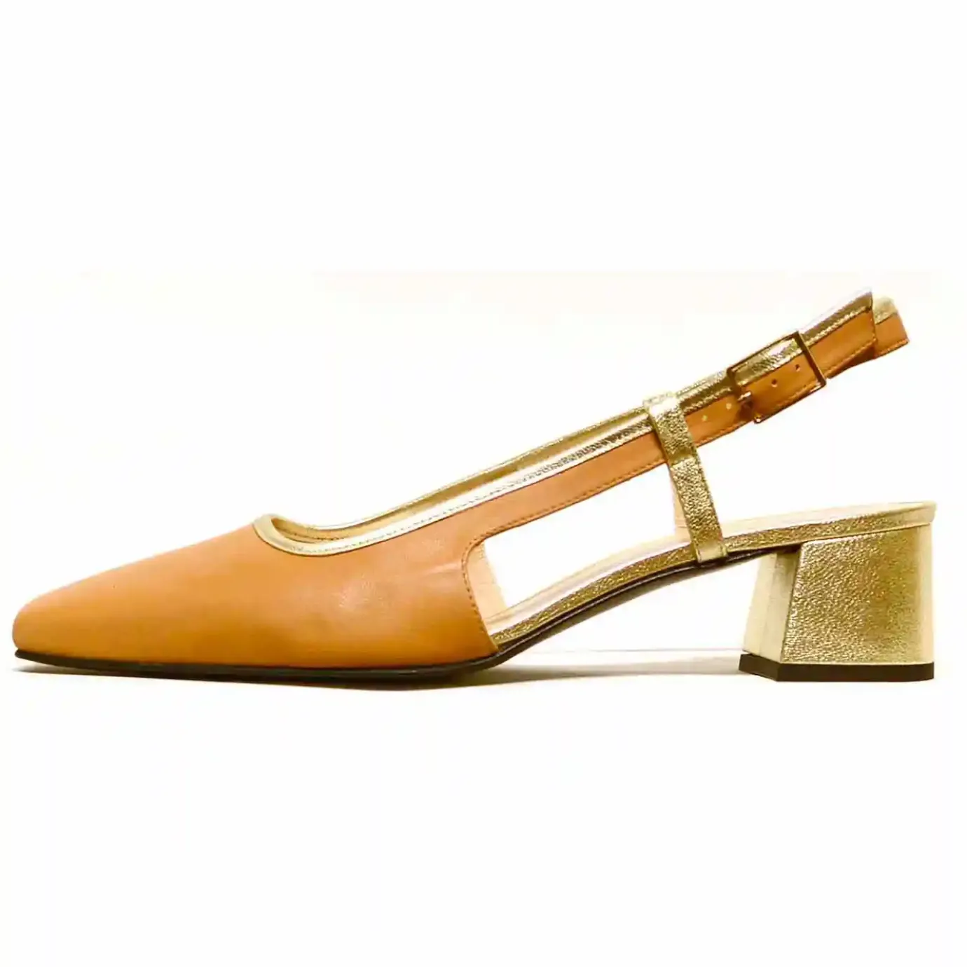 Sacapuce Sandales Habillées>KATE cuir camel platine