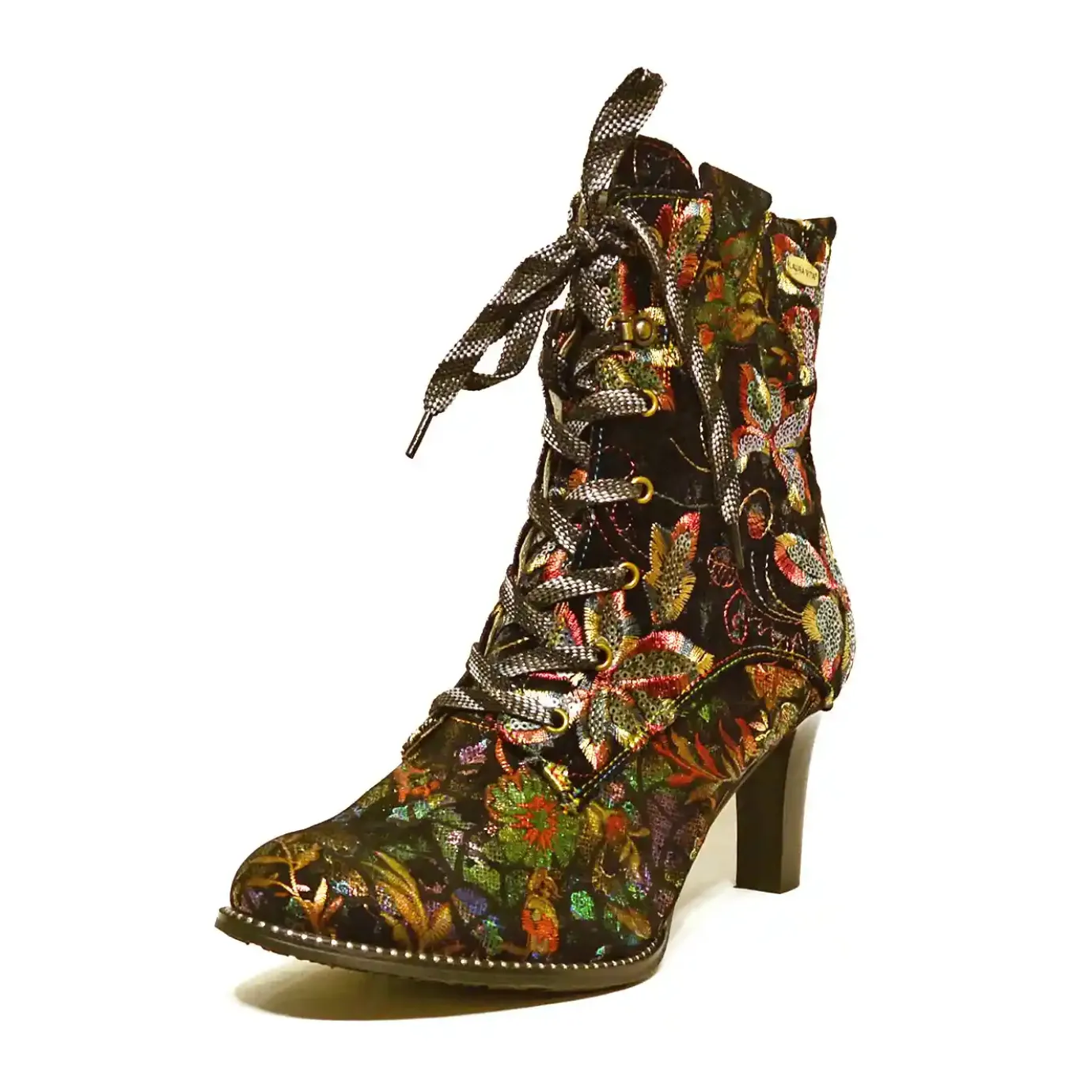 Sacapuce Bottes Bottines>MADISON noir et fleurs