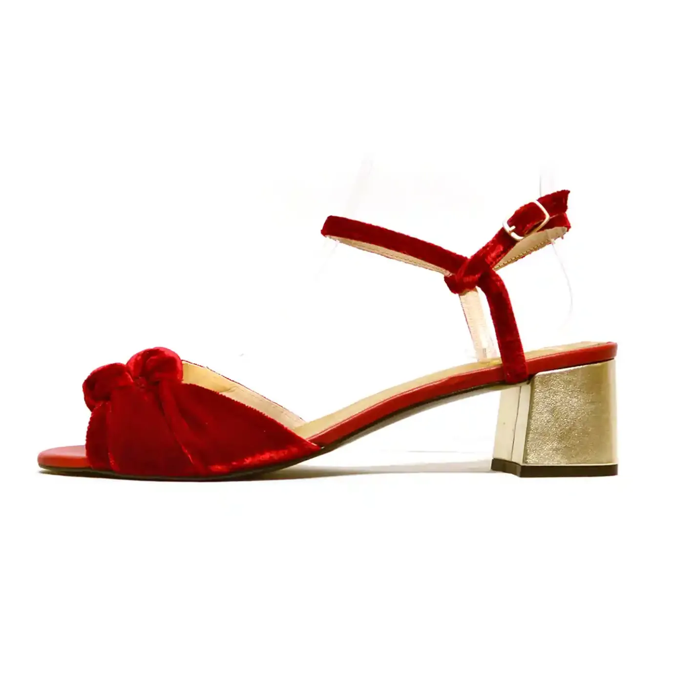 Sacapuce Sandales Habillées>TRICIA velours rouge